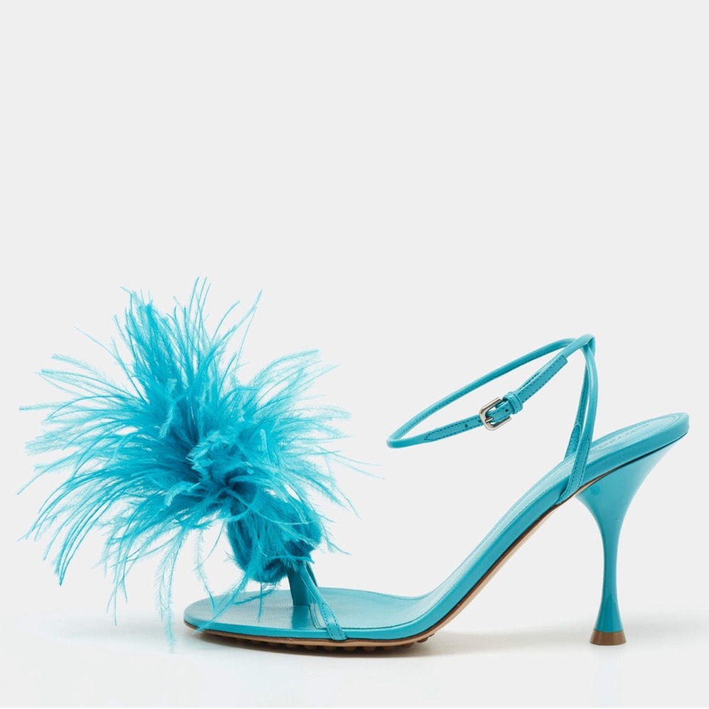 Brand new Bottega veneta Blue Feathered Women's Heels